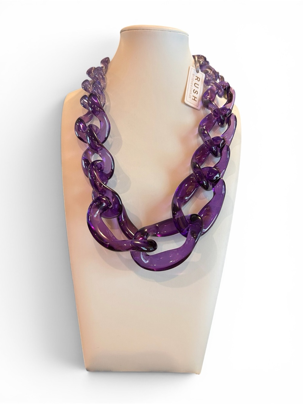 RUSH Purple Acrylic Chain Necklace